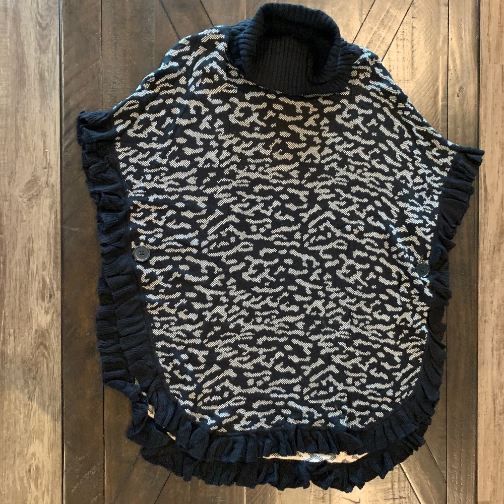 Animal Print Ruffle Poncho